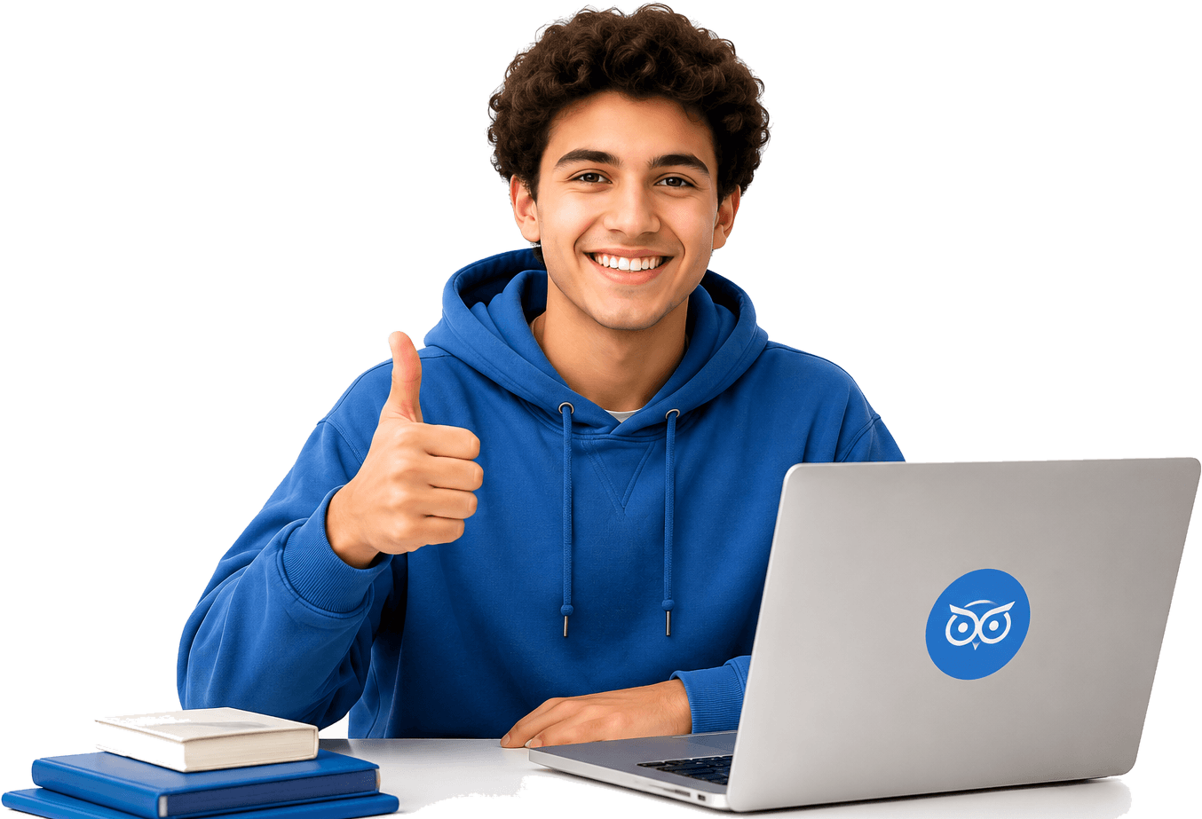 A TutorWick student giving a thumbs up during an online lesson